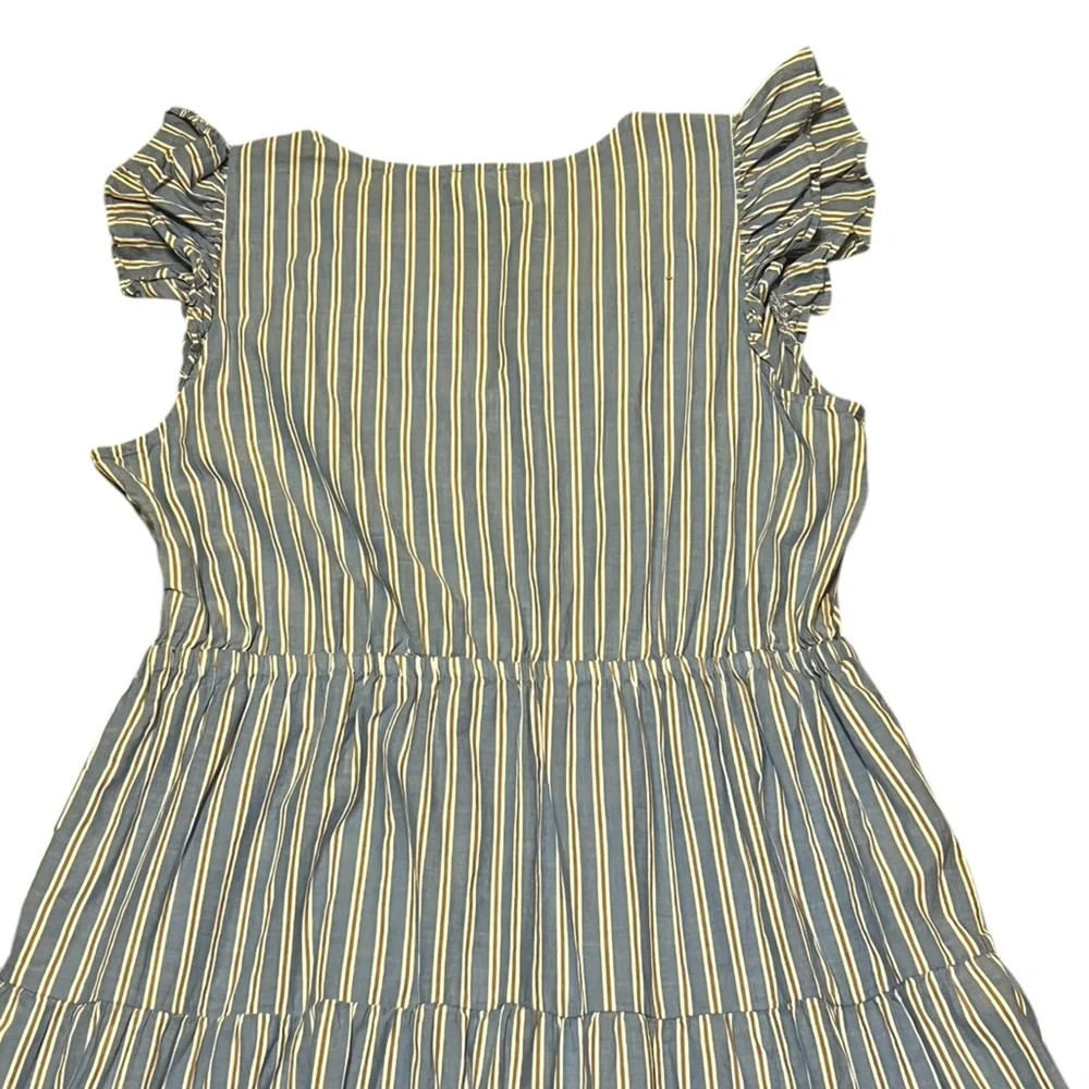 J. Crew Blue and White Striped Maxi Dress